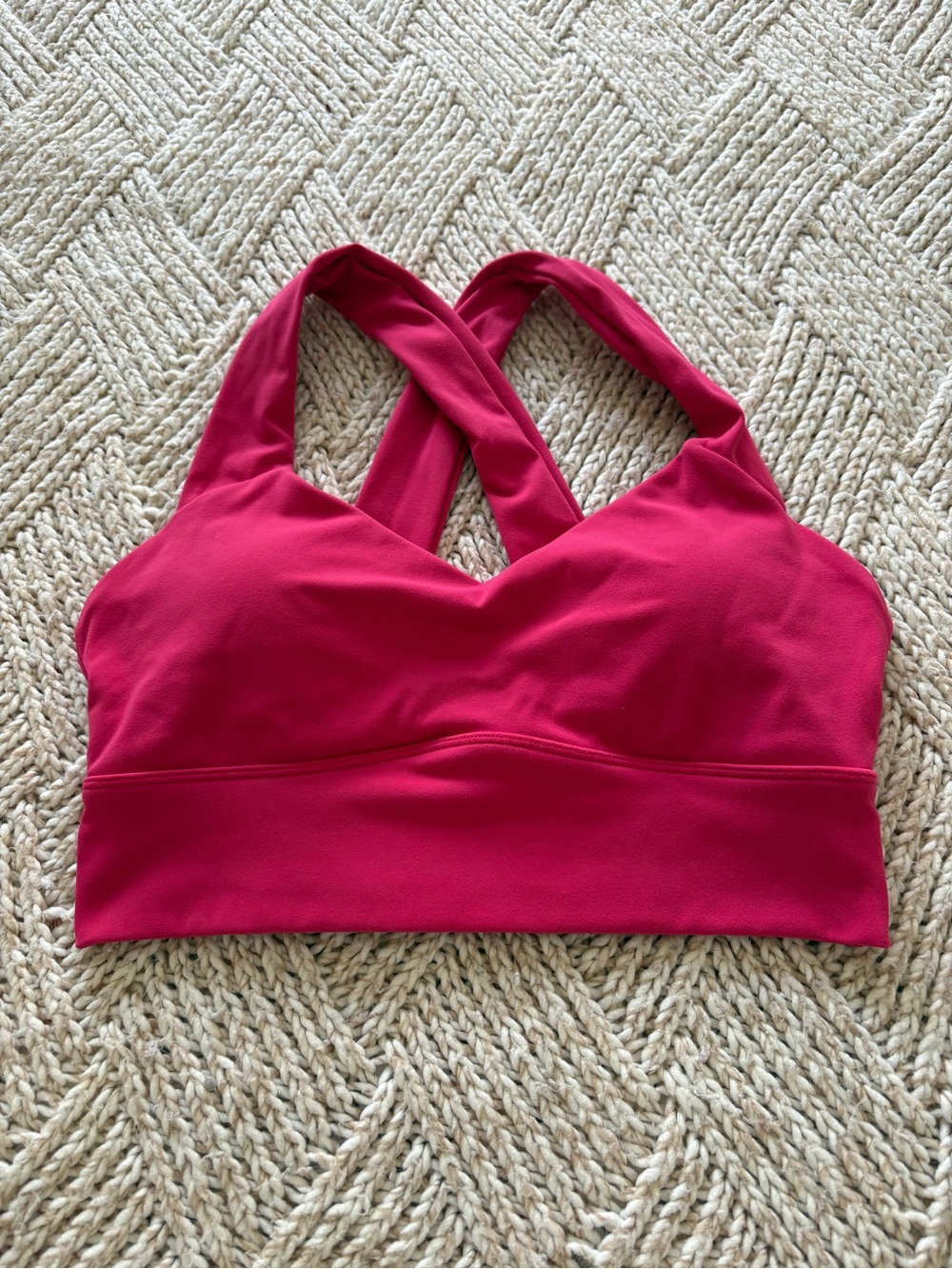 * 2 for $50* Lorna Jane Women's Cross-Back SportsBra- Raspberry Pink